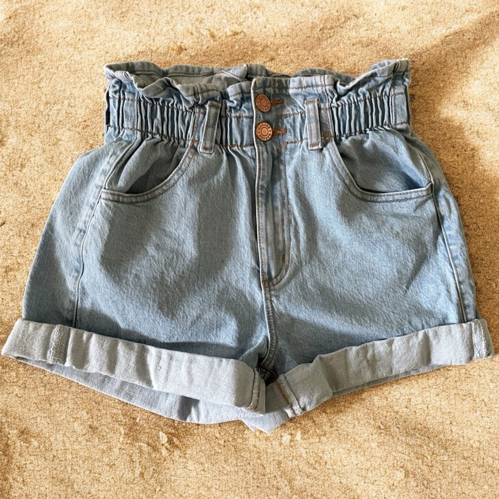 Garage Light Blue High Waist Denim Shorts
